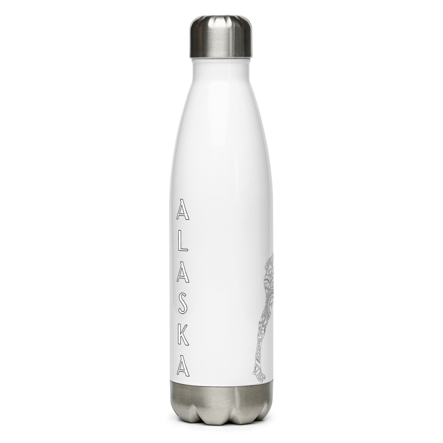 Moose Zentangle Alaska - Stainless Steel Water Bottle