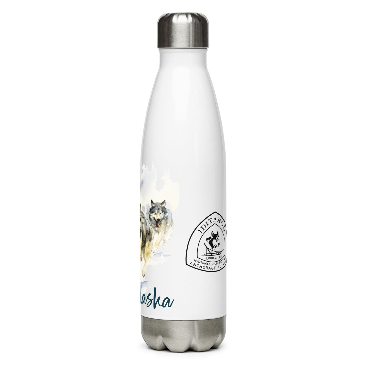 Sled Dogs Alaska IDITAROD - Stainless Steel Water Bottle
