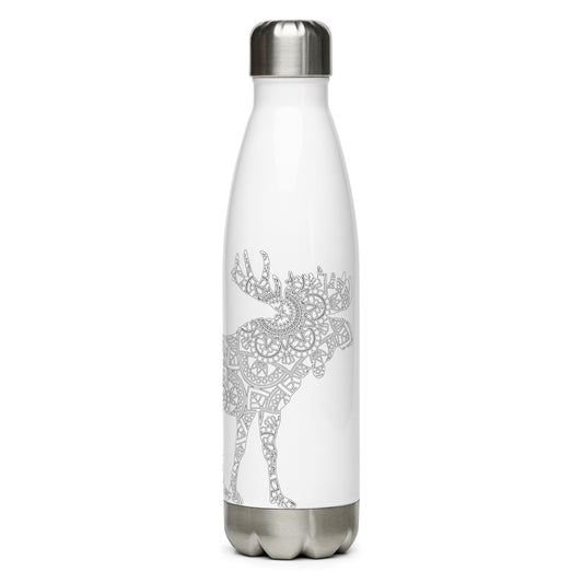 Moose Zentangle Alaska - Stainless Steel Water Bottle