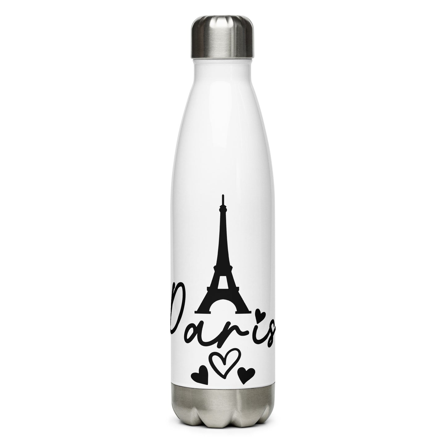 Eiffel Tower Paris Hearts France - Stainless Steel Water Bottle