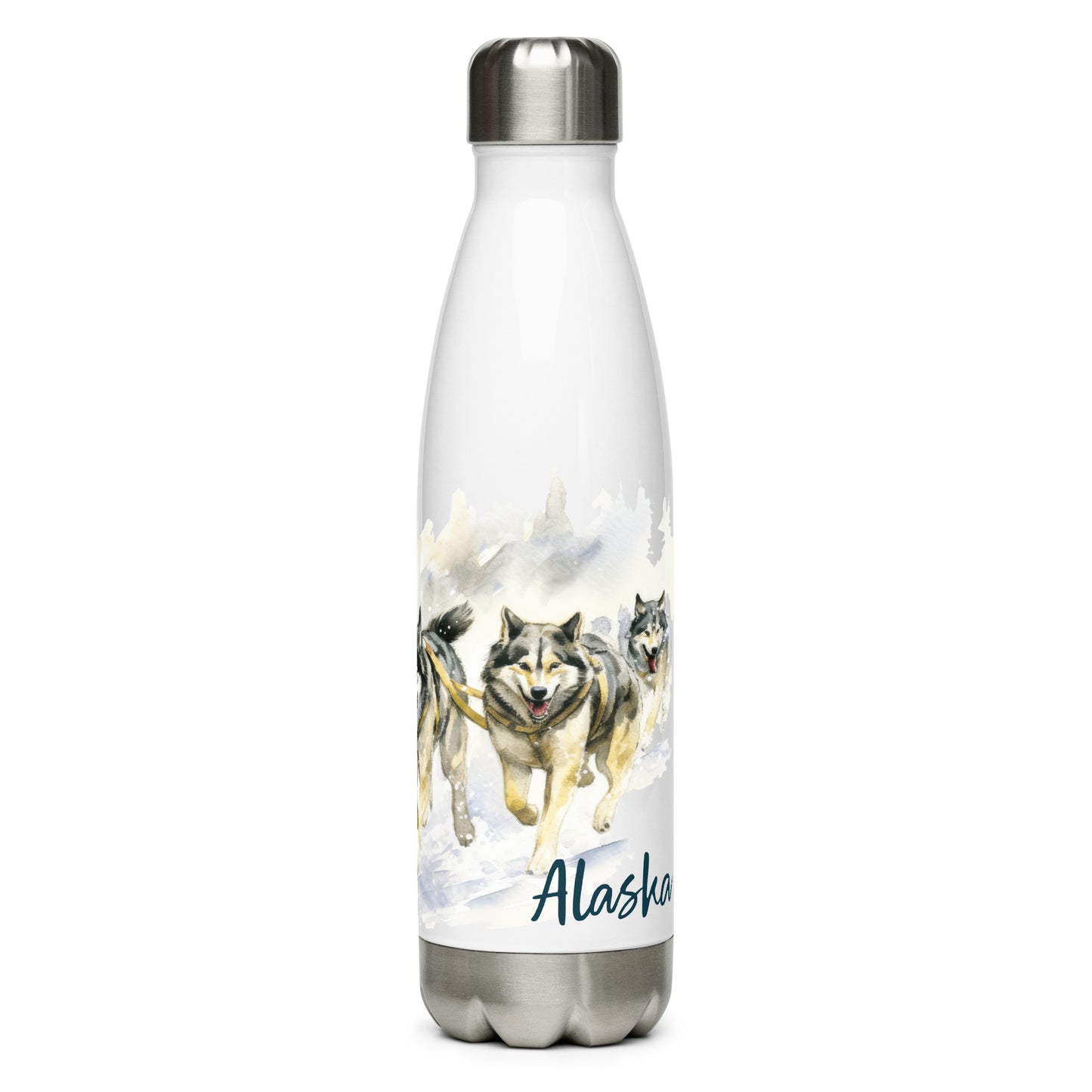 Sled Dogs Alaska IDITAROD - Stainless Steel Water Bottle