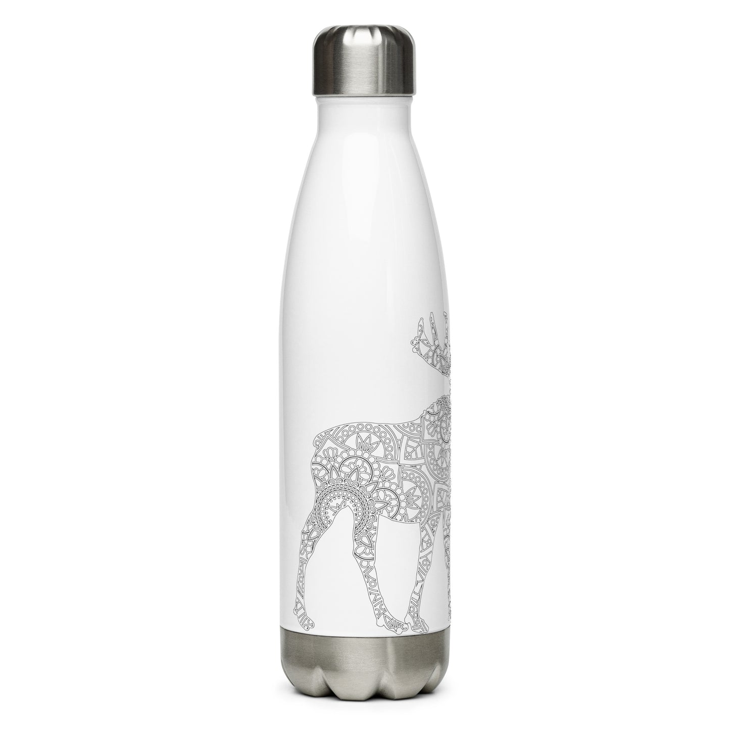 Moose Zentangle Alaska - Stainless Steel Water Bottle