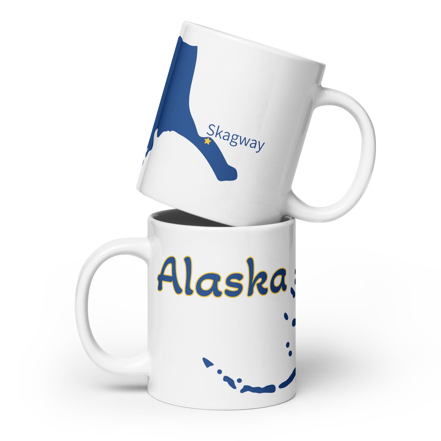 Skagway Alaska Map - White Glossy Mug